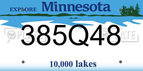 385Q48 Minnesota License Plate