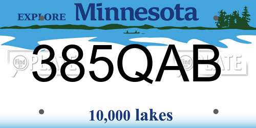 385QAB Minnesota License Plate