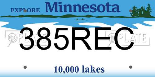 385REC Minnesota License Plate