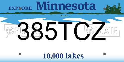 385TCZ Minnesota License Plate