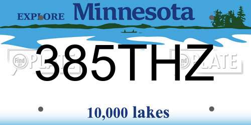 385THZ Minnesota License Plate