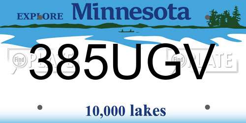 385UGV Minnesota License Plate