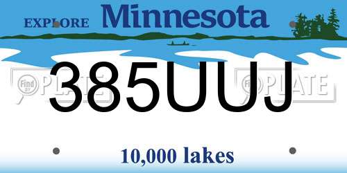 385UUJ Minnesota License Plate