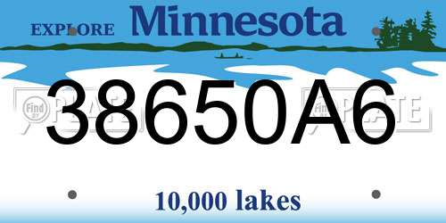 38650A6 Minnesota License Plate