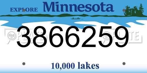 3866259 Minnesota License Plate