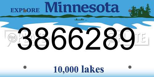 3866289 Minnesota License Plate