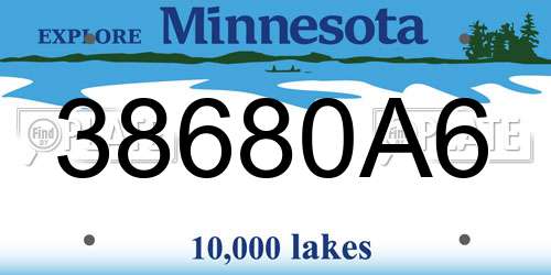 38680A6 Minnesota License Plate
