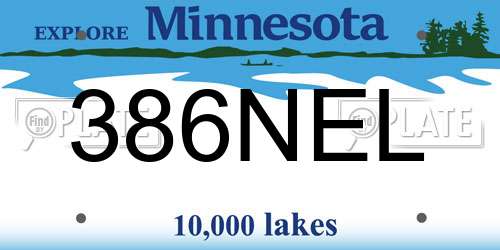 386NEL Minnesota License Plate