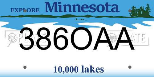 386OAA Minnesota License Plate