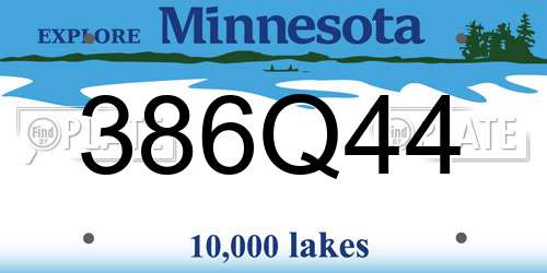 386Q44 Minnesota License Plate