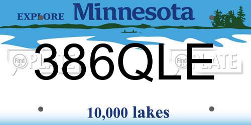386QLE Minnesota License Plate