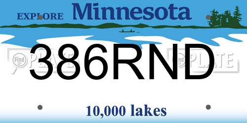 386RND Minnesota License Plate