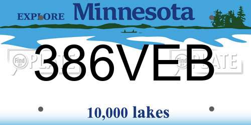 386VEB Minnesota License Plate