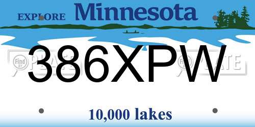 386XPW Minnesota License Plate