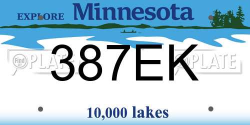 387EK Minnesota License Plate