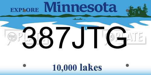 387JTG Minnesota License Plate