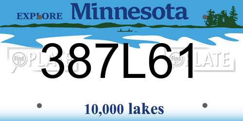 387L61 Minnesota License Plate