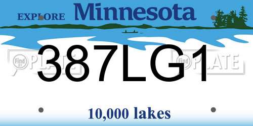 387LG1 Minnesota License Plate