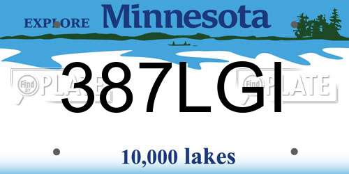 387LGI Minnesota License Plate