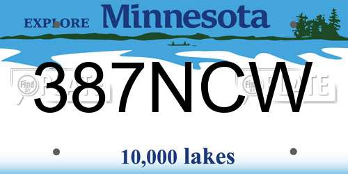 387NCW Minnesota License Plate