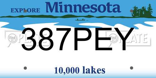 387PEY Minnesota License Plate