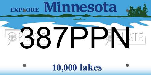 387PPN Minnesota License Plate