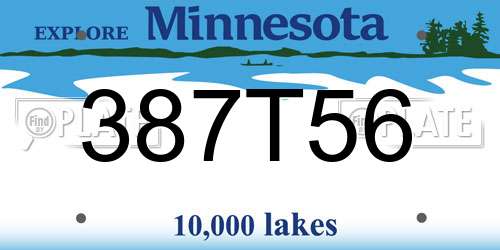 387T56 Minnesota License Plate