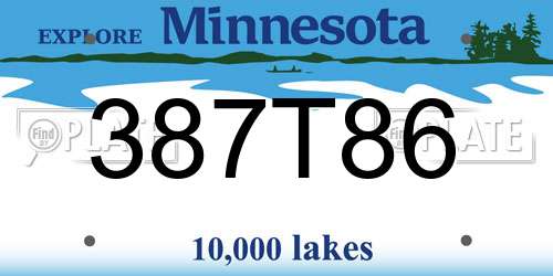 387T86 Minnesota License Plate