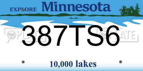 387TS6 Minnesota License Plate