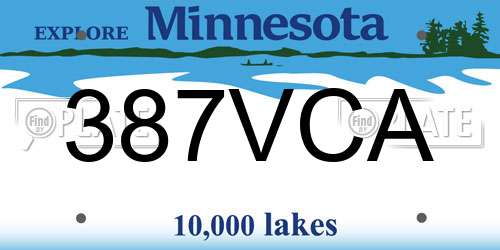 387VCA Minnesota License Plate