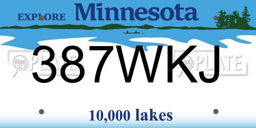 387WKJ Minnesota License Plate