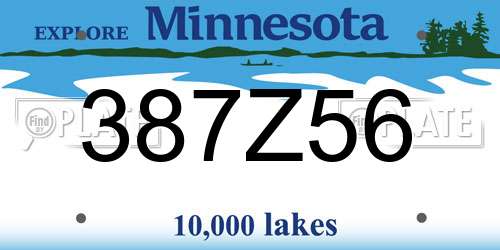 387Z56 Minnesota License Plate