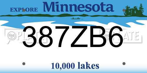 387ZB6 Minnesota License Plate