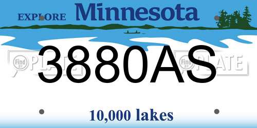 3880AS Minnesota License Plate