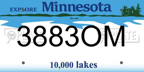 3883OM Minnesota License Plate