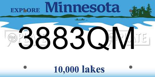 3883QM Minnesota License Plate