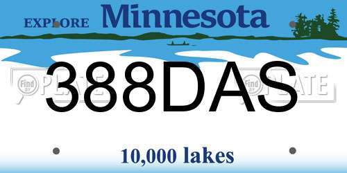 388DAS Minnesota License Plate