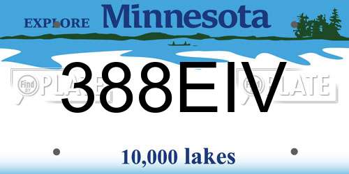 388EIV Minnesota License Plate