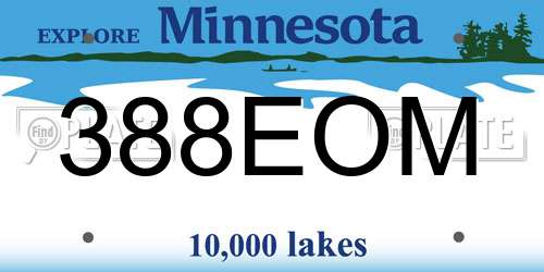 388EOM Minnesota License Plate
