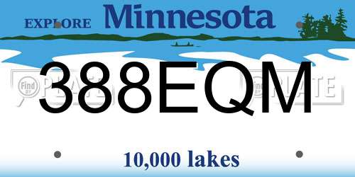 388EQM Minnesota License Plate