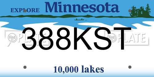 388KST Minnesota License Plate