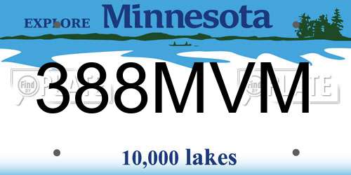 388MVM Minnesota License Plate