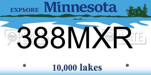 388MXR Minnesota License Plate