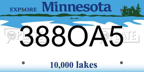 388OA5 Minnesota License Plate