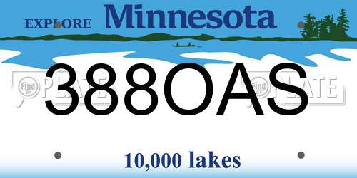 388OAS Minnesota License Plate