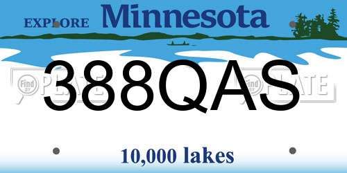 388QAS Minnesota License Plate