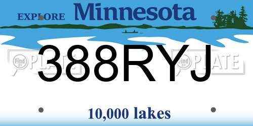 388RYJ Minnesota License Plate