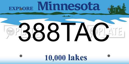 388TAC Minnesota License Plate