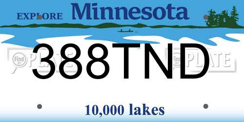 388TND Minnesota License Plate