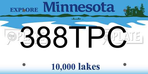 388TPC Minnesota License Plate
